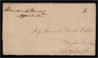 SOUTH CAROLINA 1840s Stampless:  "Lower 3 Runs Apr