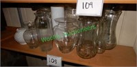 Glass Vases and Other Items in Group