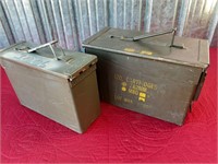 LOT OF 2 MILITARY AMMO BOXES
