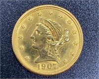 1907 Liberty Head Variety 1 Gold $2.5 Coin