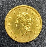 1852 Liberty Head $1 Gold Coin