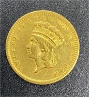 1856 Indian Princess Head $1 Gold Coin