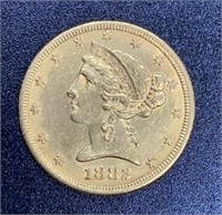 1882 Liberty Head Variety 2 $5 Gold Coin
