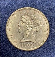 1903 Liberty Head Variety 2 $5 Gold Coin