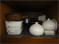 Assorted kitchenware - 2 stone crocks with lids