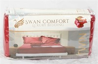 NIOB Swan Comfort Luxury Bedding Red Twin (4 piece