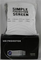 NIOB Led projector and projector screen 120 inch