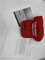 Make America Great Again hat signed by President )