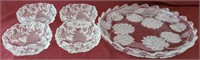 Round Flower Platter with Serving Bowls