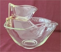 Vintage Glass Chip and Dip Bowl