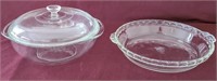 Pyrex Covered Casserole Dish & Pie Plate