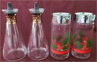 Vintage Glassware - Salt & Pepper - Oil & VInegar