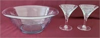 Vintage Bowl & 2 Glasses