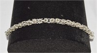 .925 Silver Bracelet 8" w Lobster Clasp