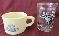 Vintage Old Spice Mug & Tom & Jerry Glass