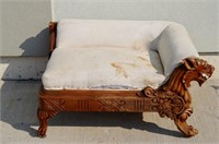 Outstanding Antique Lion Upholstered Corner Chair