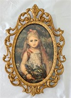 Vintage Framed Picture of Girl