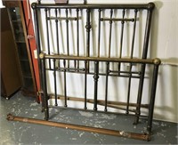 Early brass bed w/side rails