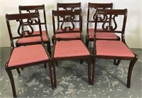 Set of six harp back chairs