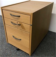 Modern three drawer file cabinet w/ key