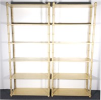 Pair of Chippendale Faux Bamboo Etageres