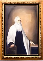 Art Oil on Canvas Rabbi by David Pelbam