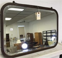 Industrial style beveled mirror