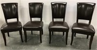 Set of 4 faux leather side chairs