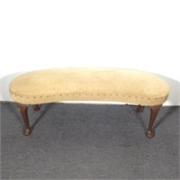 Kidney-Shaped Upholstered Bench