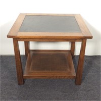 Black Slate Inlay Side Table