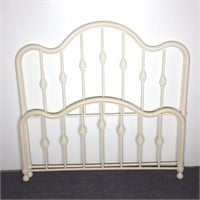 White Metal Bed with Rose Design