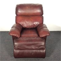 Oxblood Leather Look Electric Reclining Chair