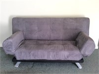 Gray Futon Couch with Adjustable Arm Rests