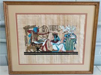 Framed Egyptian Papyrus Painting