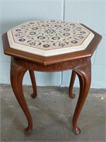 Hand-crafted Inlayed Marble Side Table