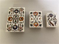 Marble  Inlaid Boxes