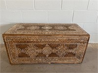 Antique Inlaid Mother of Pearl Chest