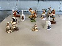Walt Disney Figurines and 3 Bells