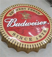 Massive 52" Budweiser button sign