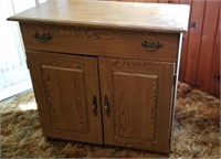 Wood cabinet, drawer, 2 doors