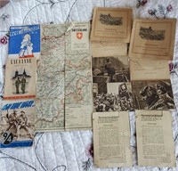 German & travel papers, maps, photos