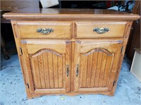 Wood cabinet - 2 drawers, 2 doors,