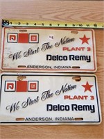 Delco Remy Plant 3 license plates (2)