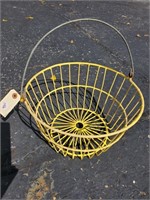 Wire egg basket - yellow plastic coated