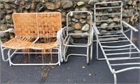 Lawn chairs, glider chair and settee,