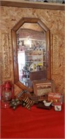 Americana lot, mirror, cross-stitch, lantern,