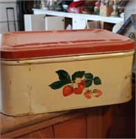 Vintage strawberry bread box