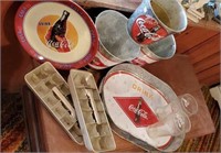 Coca-Cola beverage set, ice bucket, tray, glasses