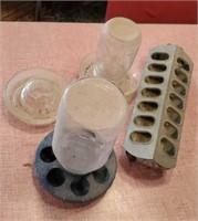 Chicken feeders and waterers, 4 piece set
