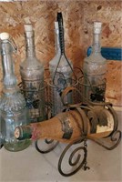 Wine bottle collection with holders